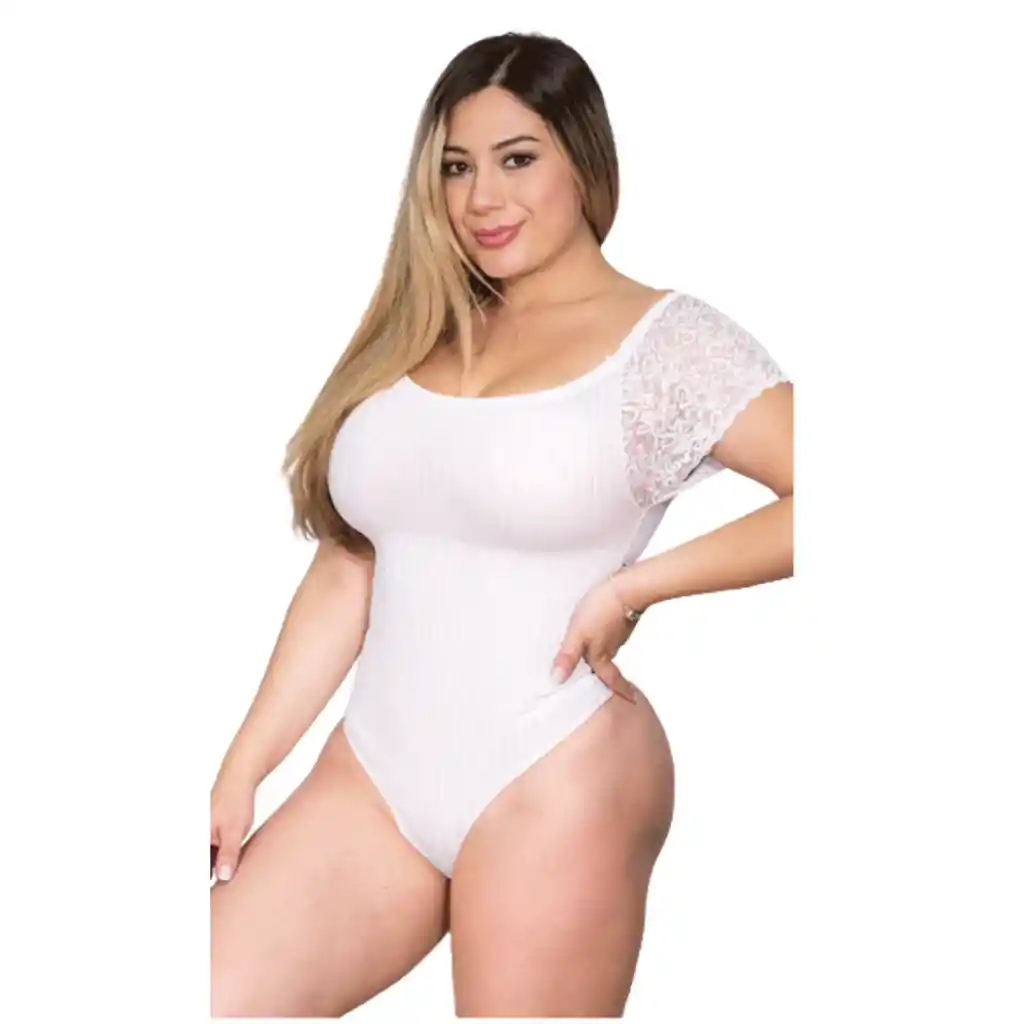 4009-body Moldeador Con Mangas Control Abdomen Color:blanco Talla:lxl