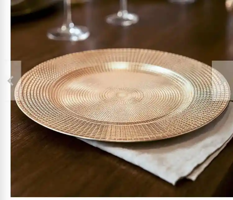 Plato Base 33 Cms, Bandeja Plástica De Carga, Plato Elegante, Plato De Lujo