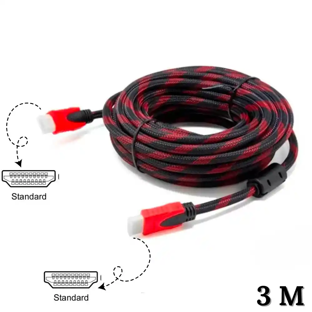 Cable Hdmi A Hdmi 3 Metros Doble Filtro Alta Fidelidad Hdmi