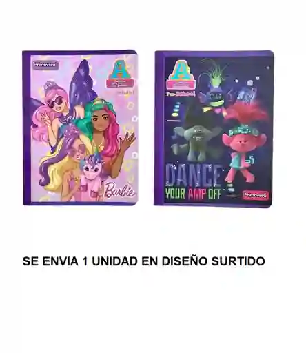 Cuaderno Cosido Con Stickers Cuadros 1 X 1 Cm Con Formato. 100 Hojas Para Niña