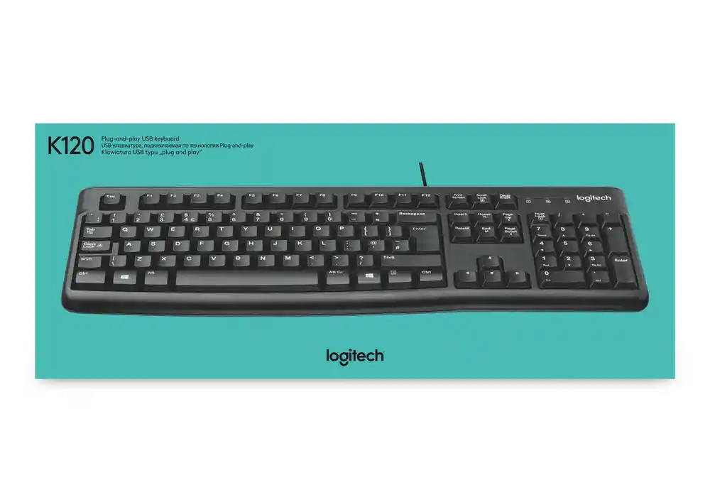 Teclado Logitech K120 Qwerty Membrana Español Color Negro