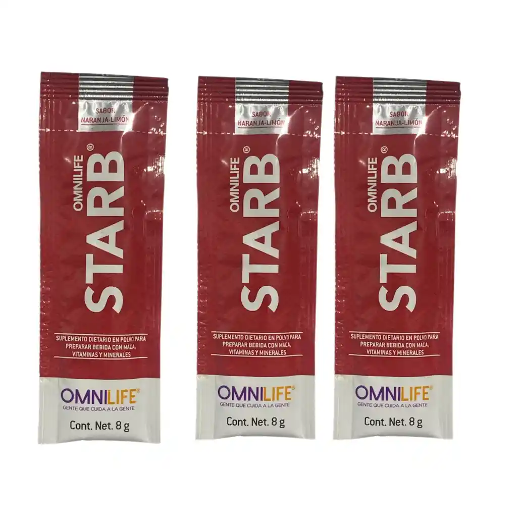 3 Sobres De Starb Naranja Limon Omnilife