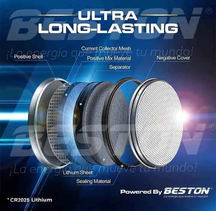 Pila De Litio 3v Beston Cr2025 · Pack X 5 Und