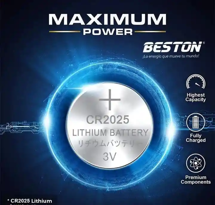 Pila De Litio 3v Beston Cr2025 · Pack X 5 Und