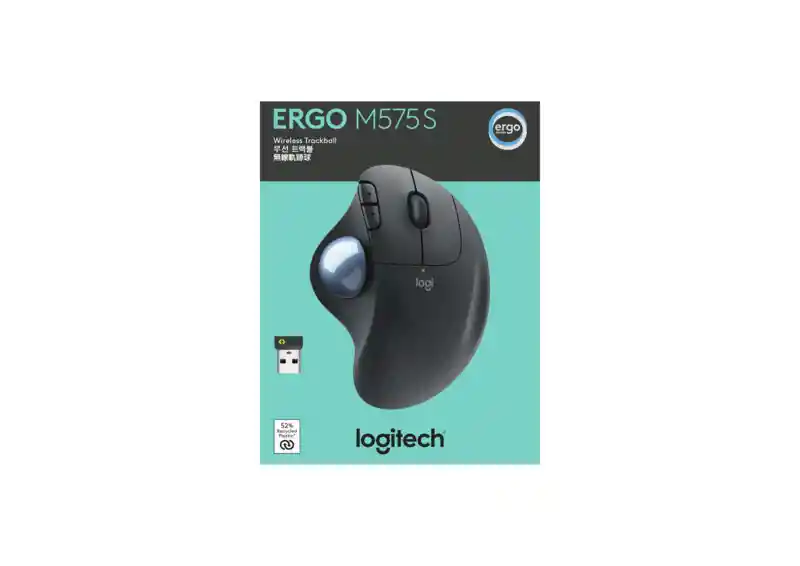 Mouse Logitech Ergo M575s Trackball Inalámbrico / Ergonómico Color Negro