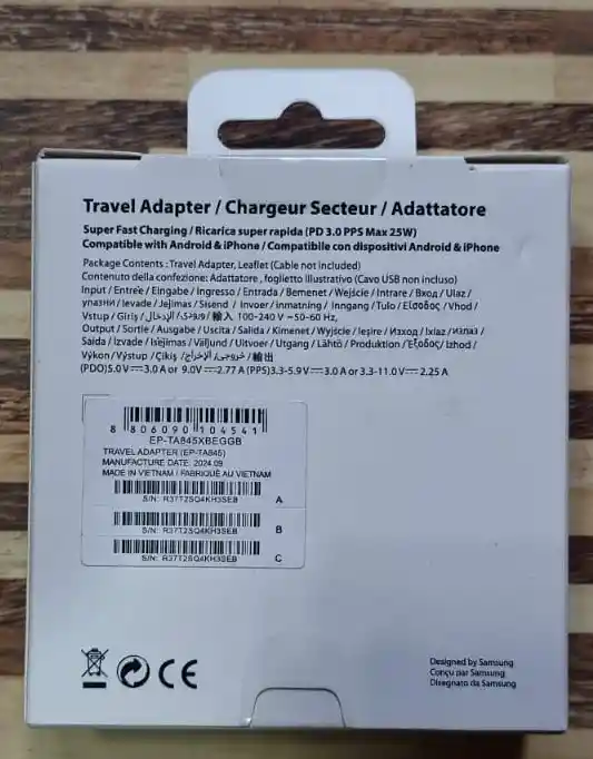 Cargador+cable Samsung Original 25w Usb C Para Celulares Android Samsung S20/s21/s22/s23/s24