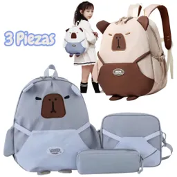 Maleta Mochila Capibara Escolar 3 En 1