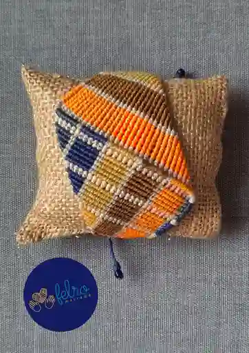 Pulsera De Macramé Geométrica/pieza Única/arte De Macramé/ "brisa Miel‑azul”
