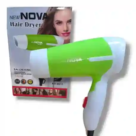 Secador De Pelo New Nova Hair Dryer 1300w Verde Y Rosa
