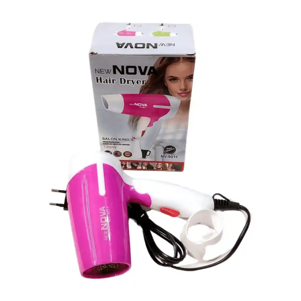 Secador De Pelo New Nova Hair Dryer 1300w Verde Y Rosa