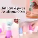 Set Viajero De Silicona X4 Botellas Para Artículos Dé Tocador - Recipiente Exprimible