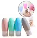 Set Viajero De Silicona X4 Botellas Para Artículos Dé Tocador - Recipiente Exprimible