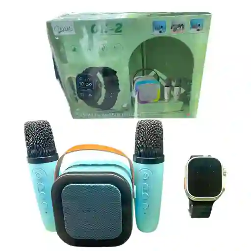 Ok-2 Ultra Smart Watch Con Altavoz Karaoke Y 2 Micrófonos