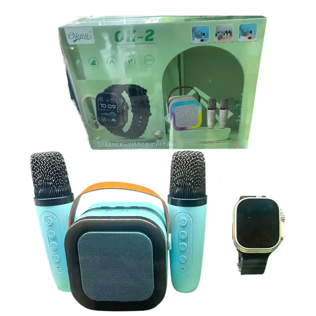Ok-2 Ultra Smart Watch Con Altavoz Karaoke Y 2 Micrófonos