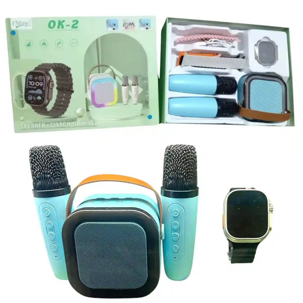 Ok-2 Ultra Smart Watch Con Altavoz Karaoke Y 2 Micrófonos
