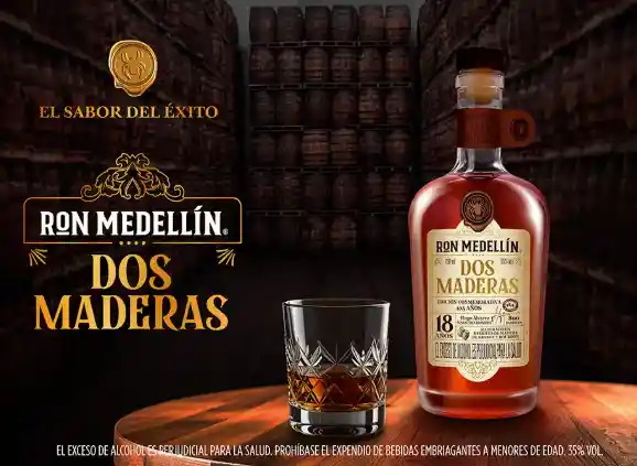 Ron Medellín Dos Maderas 18 Años Primium 750ml Edición Especial Limitada Que Redefine Su Sabor