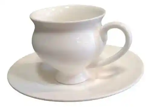 Set De 6 Pocillos Y Platos De Porcelana Con El Pocillo Color Blanco, Verde O Azul
