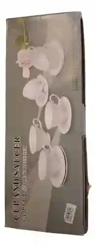 Set De 6 Pocillos Y Platos De Porcelana Con El Pocillo Color Blanco, Verde O Azul