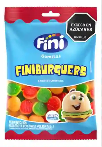 Gomitas Fini Finiburguers Sabores Surtidos X 80 Gr