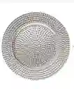 Plato Base Plástico 33 Cms Plateada Martillada, Plato De Carga