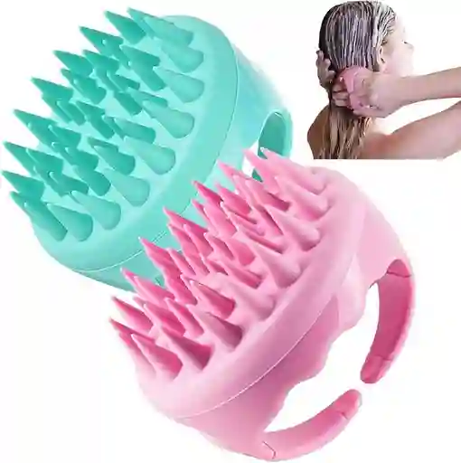 Cepillo Masajeador Capilar Silicona Cabello Cuero Cabelludo