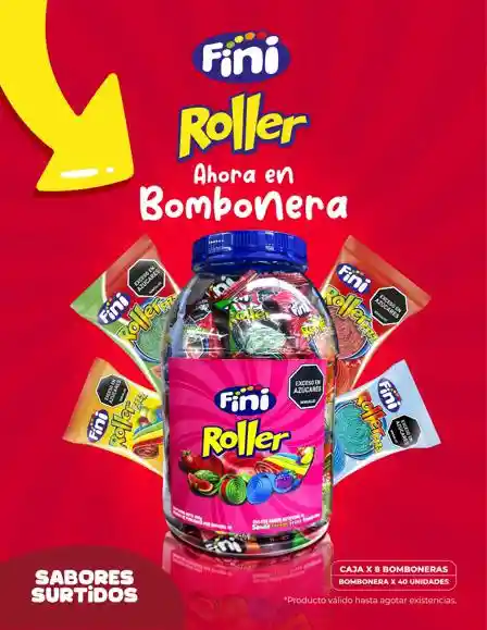Goma Cinta Fini Roller Sabores Surtidos Tarro X 40 Und