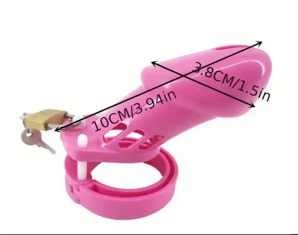 Jaula De Castidad Pink Bondage Dispositivo De Castidad Rosa Dominación Y Sumisión Kink Juguete Sexual Masculino Juego Para Adultos sadomasoquismo