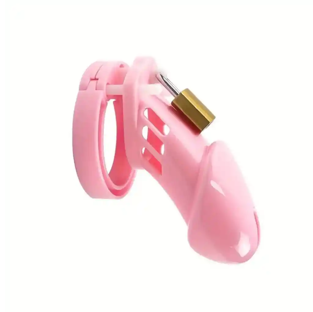 Jaula De Castidad Pink Bondage Dispositivo De Castidad Rosa Dominación Y Sumisión Kink Juguete Sexual Masculino Juego Para Adultos sadomasoquismo