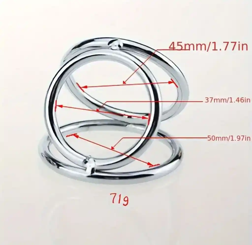 Anillo Para El Pene Triple Acero Inoxidable Talla L Retrasa La Eyaculación Erccion Firme Anillo Masculino Bondage Juguete Sexual anillo sexual