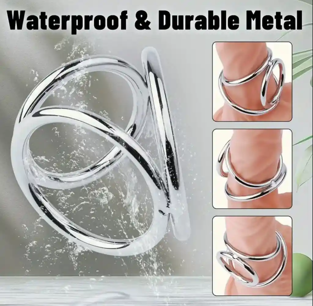 Anillo Para El Pene Triple Acero Inoxidable Talla L Retrasa La Eyaculación Erccion Firme Anillo Masculino Bondage Juguete Sexual anillo sexual