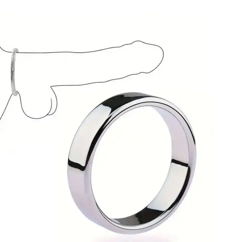 Anillo Para El Pene 50mm Talla L En Acero Erección Anillo Retardante Bondage Masculino Juguete Para Adultos Cock Ring Sadomasoquismo Bdsm anillo sexual