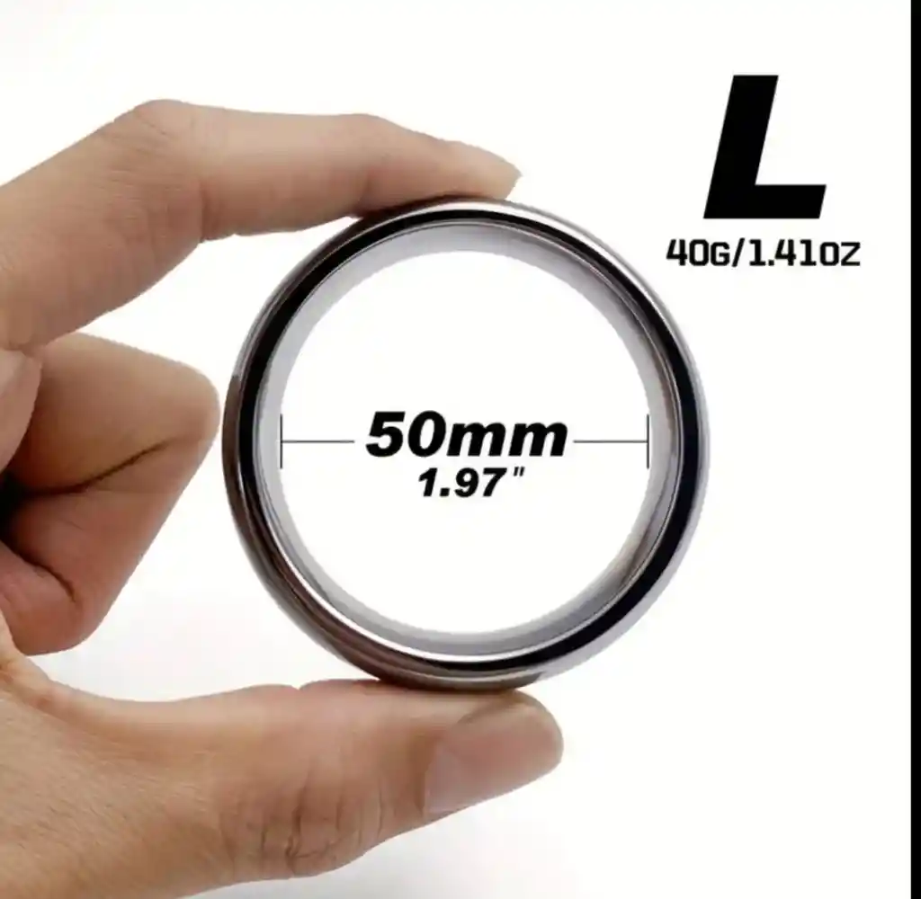 Anillo Para El Pene 50mm Talla L En Acero Erección Anillo Retardante Bondage Masculino Juguete Para Adultos Cock Ring Sadomasoquismo Bdsm anillo sexual