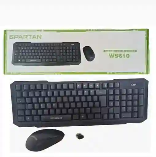 Kit Combo Teclado Y Mouse Inalambrico Usb Spartan Negro
