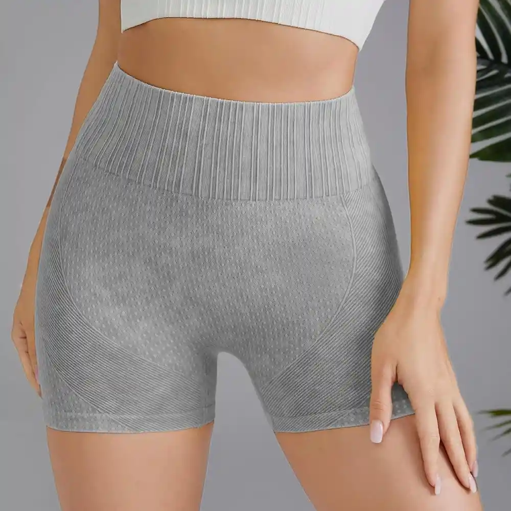 Short Gym Calza Mujer Short Talla S Frunce Push Up Efecto Washed