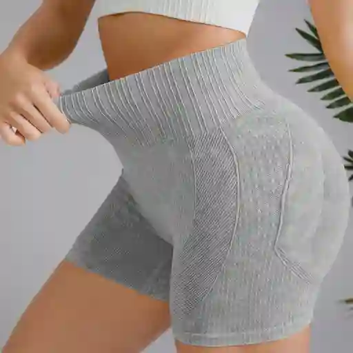 Short Gym Calza Mujer Short Talla S Frunce Push Up Efecto Washed