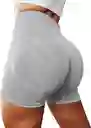 Calza Mujer Short Talla M Frunce Push Up Efecto Washed