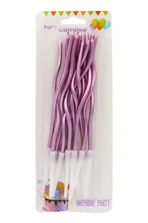 Velas Metalizadas Cumpleaños Espiral Oro Rosa