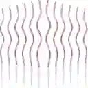 Velas Metalizadas Cumpleaños Espiral Oro Rosa