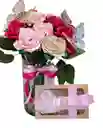 Ramo De Rosas Unicornio Eterno Con Chocolate