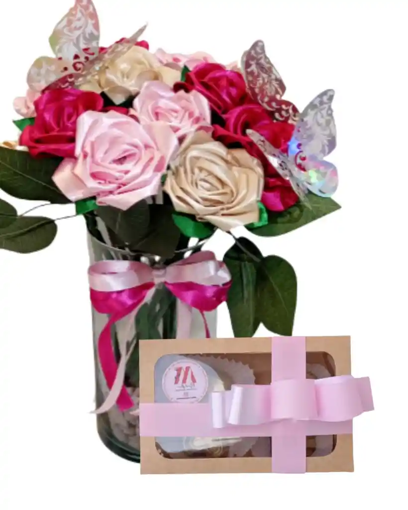 Ramo De Rosas Unicornio Eterno Con Chocolate