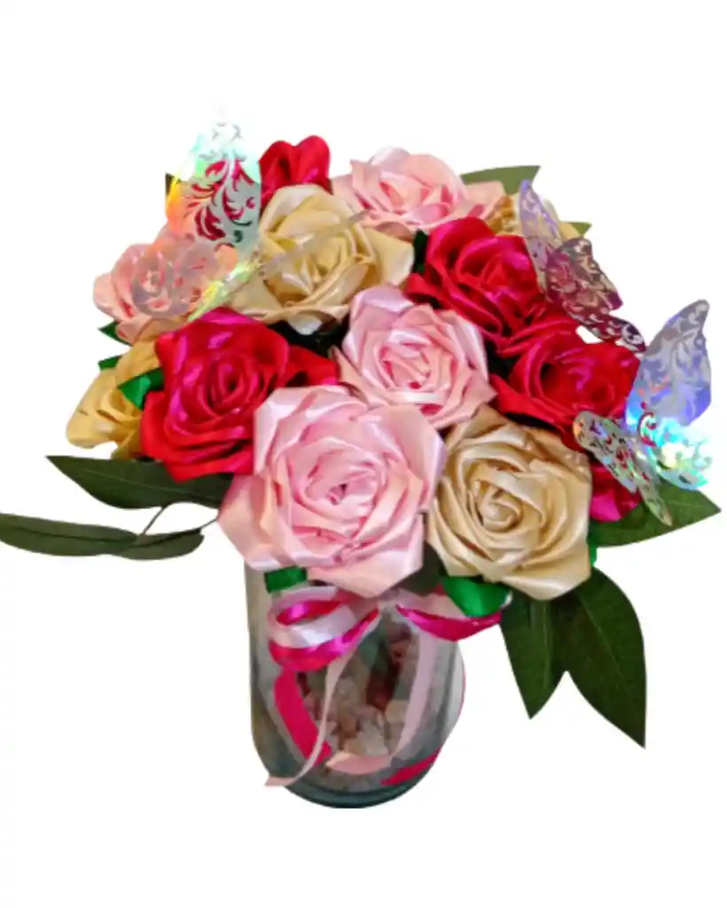 Ramo De Rosas Unicornio Eterno Con Chocolate