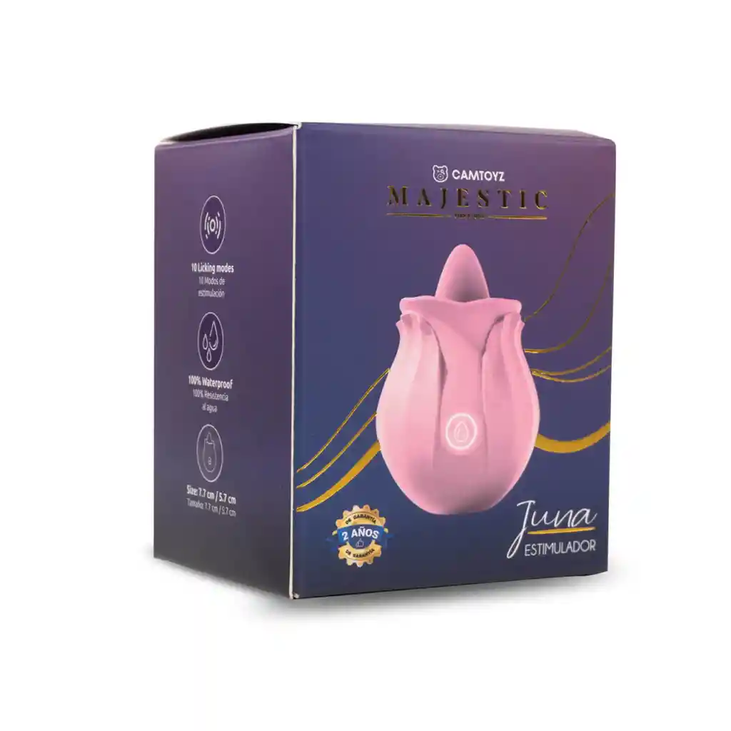 Vibrador Con Lengua Rosa Juna Majestic Recargable Rosado