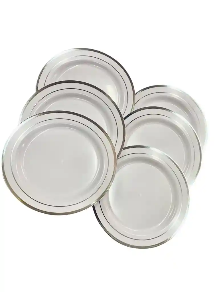 Plato Dorado Plástico Desechable 18 Cms. Platos De Lujo, Platos Elegantes