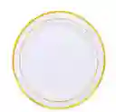 Plato Dorado Plástico Desechable 18 Cms. Platos De Lujo, Platos Elegantes