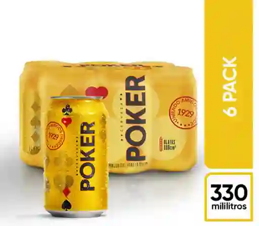 Sixpack De Cerveza Poker En Lata