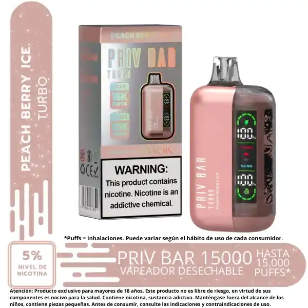 Vape Priv Bar Peach Berry Ice