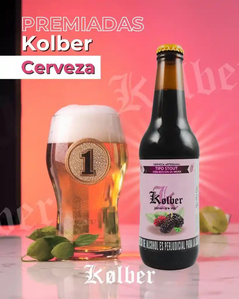 Cerveza Artesanal Kolber Tipo Stout Mora 330 Ml