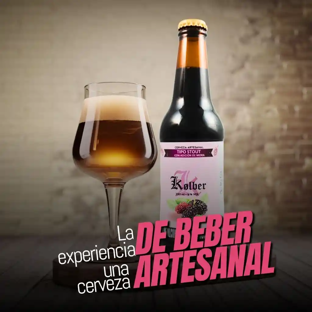 Cerveza Artesanal Kolber Tipo Stout Mora 330 Ml