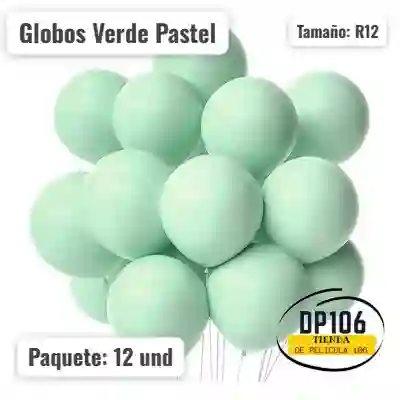Globos Verde Pastel 12 Und