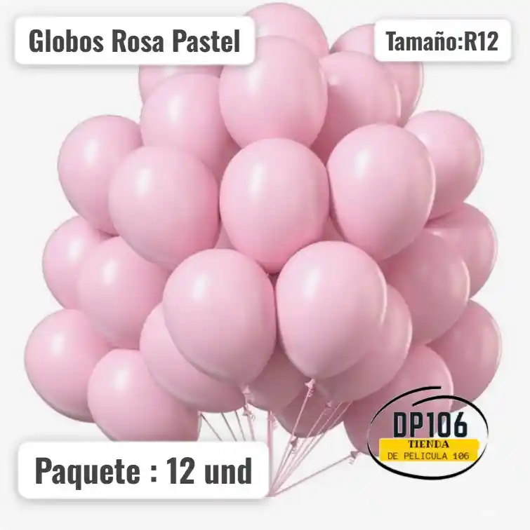 Globos Rosa Pastel 12 Und